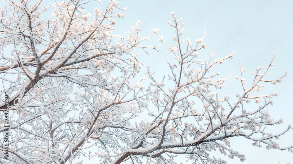 Obraz premium Winter tree branches. Generative AI
