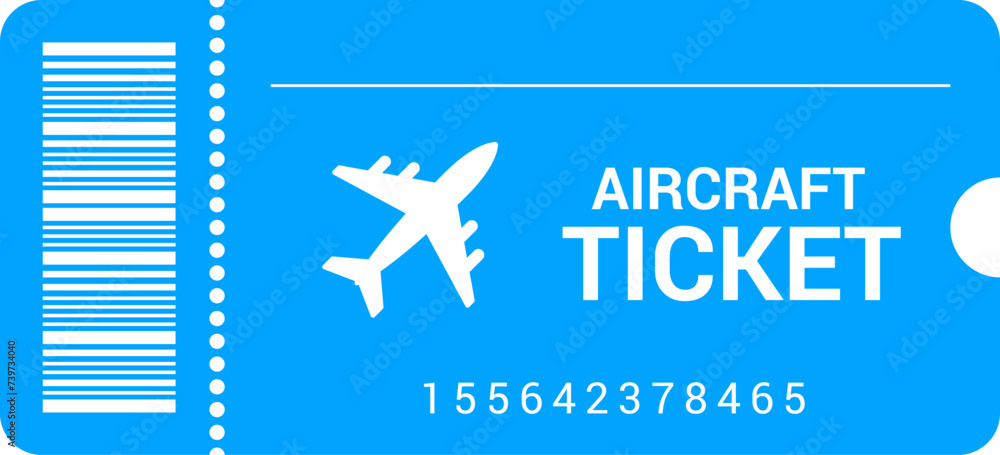Travel transport tickets with barcode on white background. Airplane ticket in flat design with barcode. Pass card for transport. Transport pictogram. Vector illustration EPS 10.