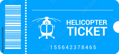 Travel transport tickets with barcode on white background. Helicopter ticket in flat design with barcode. Pass card for transport. Transport pictogram. Vector illustration EPS 10.