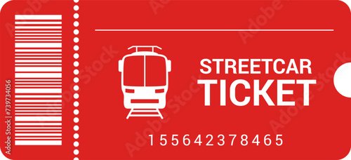 Travel transport tickets with barcode on white background. Streetcar Tram ticket in flat design with barcode. Pass card for transport. Transport pictogram. Vector illustration EPS 10.