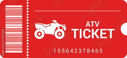 Travel transport tickets with barcode on white background. ATV ticket in flat design with barcode. Pass card for transport. Transport pictogram. Vector illustration EPS 10.
