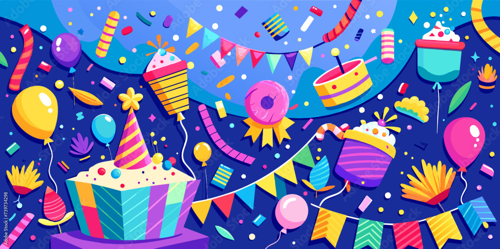 Playful Confetti Celebration Background - Festive Party Design