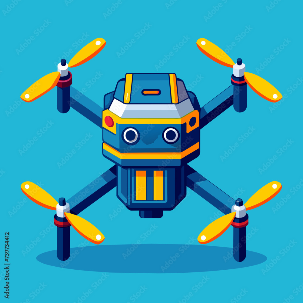 Drone Illustration - Aerial Photography Concept Drone Illustration - Aerial Photography Concept