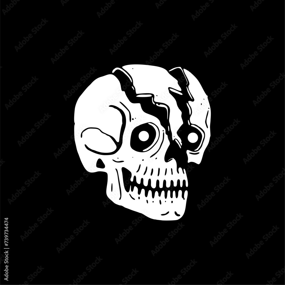 Obraz premium vector illuistration tracing of skull skeleton artwork for tshirt and mascot