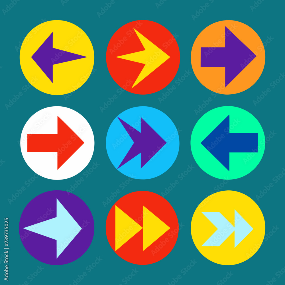 Set of Bold Arrow Icons - Various Directions Symbol Set of Bold Arrow Icons - Various Directions Symbol