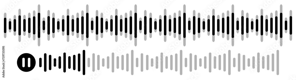 podcast sound waveform pattern for radio audio, music player, video editor, voise message in social media chats, voice assistant, recorder. vector illustration podcast sound waveform pattern for radio audio, music player, video editor, voise message in social media chats, voice assistant, recorder. vector illustration