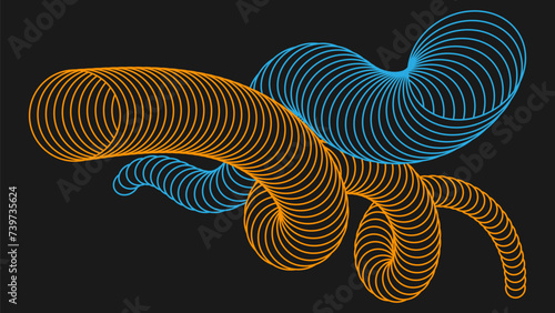 The spiral. Curved lines create a spiral weave. A design element for the embodiment of creative ideas