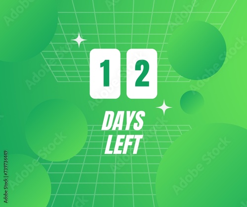 Vibrant Green Gradient Countdown Timer - 12 Days Remaining Concept