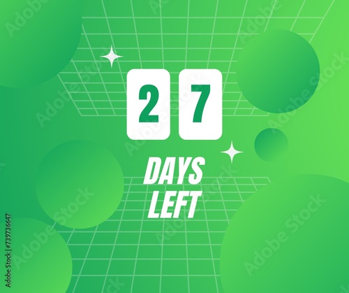Vibrant Green Gradient Countdown Timer - 27 Days Remaining Concept