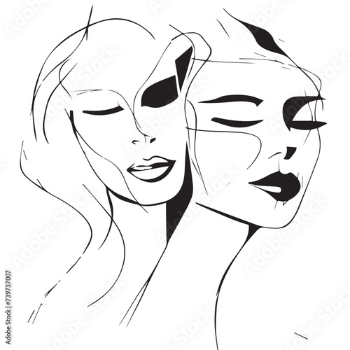 Symphony of Feminine Grace: Exquisite Hand-Drawn Portraits Celebrating the Beauty of Women
