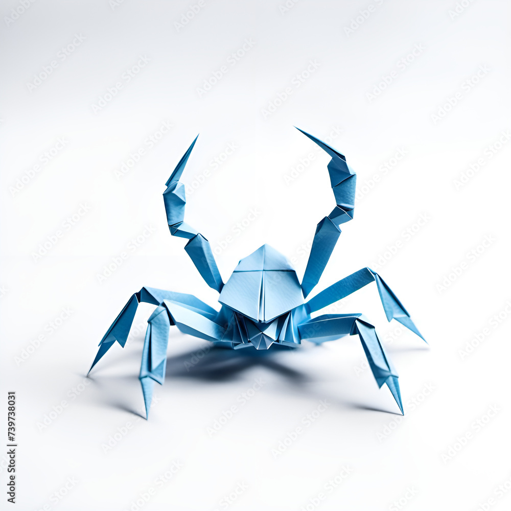 Sternzeichen Krebs Cancer in geometrischen Formen, wie 3D Papier in