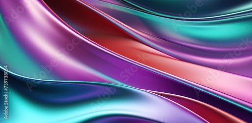 futuristic holographic metallic foil with iridescence background banner wave abstract background,swirl abstract wave background futuristic banner