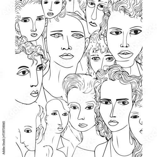 Symphony of Feminine Grace: Exquisite Hand-Drawn Portraits Celebrating the Beauty of Women
