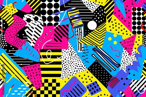 Colorful Patterns and Stripes A Vibrant Blend of Fashion and Art Generative AI