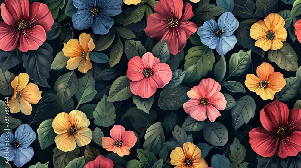 Flower Power A Vibrant Display of Seasonal Blossoms Generative AI