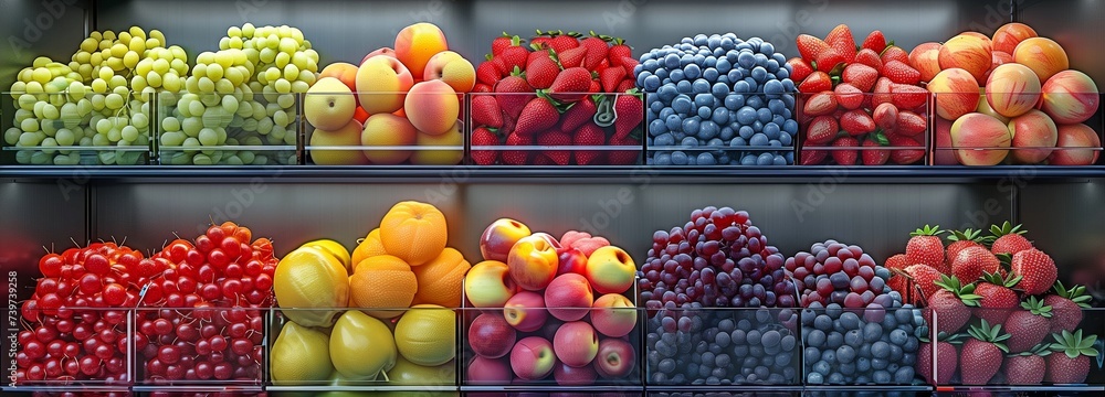 Fruit shelf in the supermarket