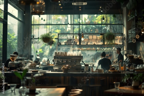 Blur coffee shop or cafe restaurant, Blurred restaurant 