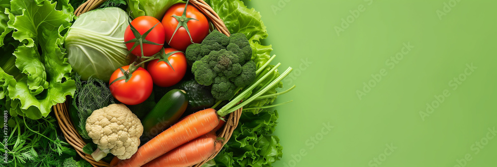 Veggie Vegan Food cooking background on green table