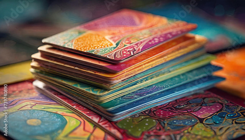 Playful Business Cards, Macro Photo of Textured, Colorful Designs, Perfect for Creative Businesses