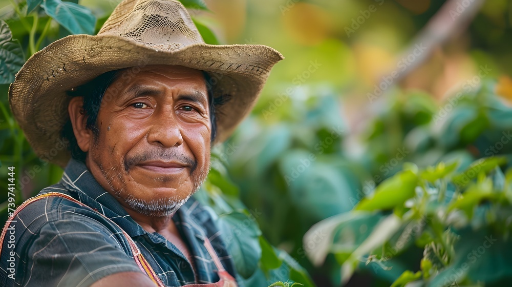 Authentic Guatemalan Farmer Enjoying his Beans and Coffee Crop