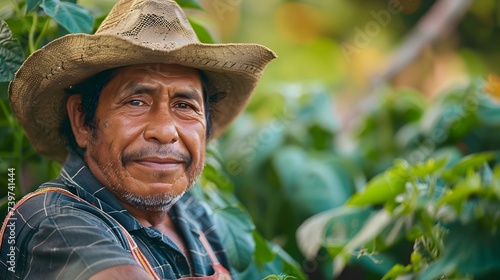 Authentic Guatemalan Farmer Enjoying his Beans and Coffee Crop