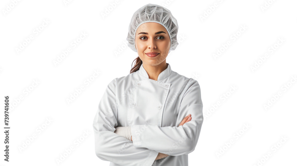 factory women manager in uniform,female chef isolated on transparent and white background.PNG image factory women manager in uniform,female chef isolated on transparent and white background.PNG image