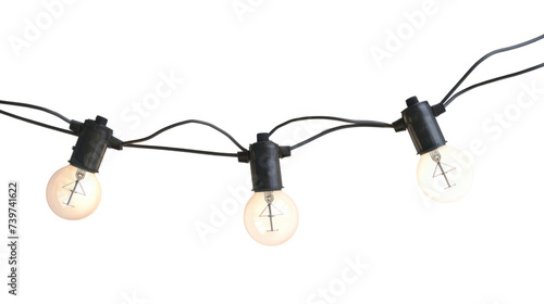string wired bulbs isolated on transparent and white background.PNG image photo