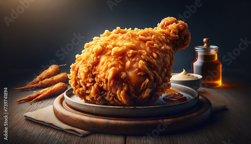 fried chicken crispy on a background, fast food