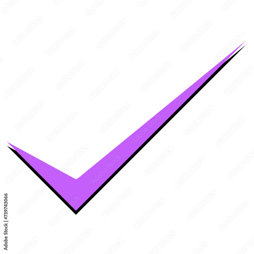 Purple Check Mark Icon Isolated on White Purple Check Mark Icon Isolated on White