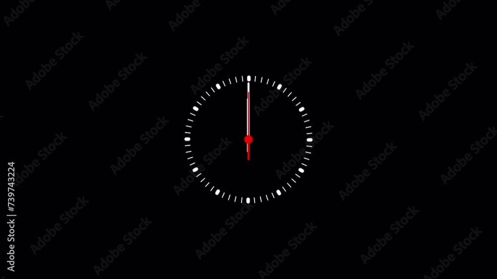 Round analogue wall clock with rotating animated needle on alpha channel, Round analogue clock with moving hands on a transparent background Round analogue wall clock with rotating animated needle on alpha channel, Round analogue clock with moving hands on a transparent background