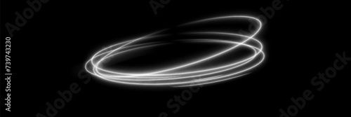 Light trail wave, fire path trace line, car lights, optic fiber and incandescence curve twirl . road car headlights. Luminous red lines of speed. Light glowing effect.