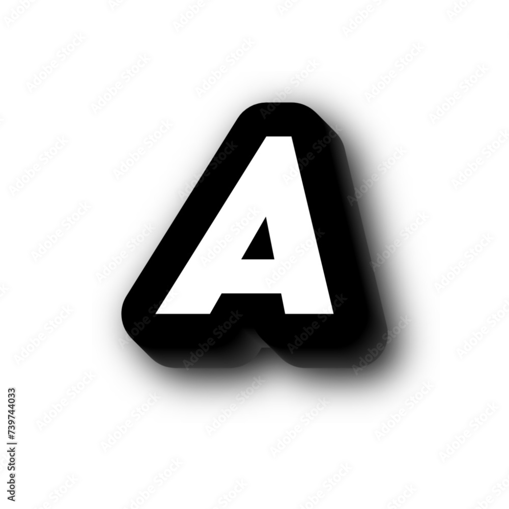 3D Alphabets A on white background 3D Alphabets A on white background