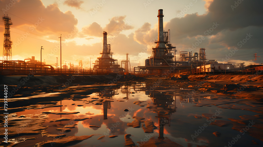 Close up industrial view, A equipment of oil refining,Oil and gas refinery area