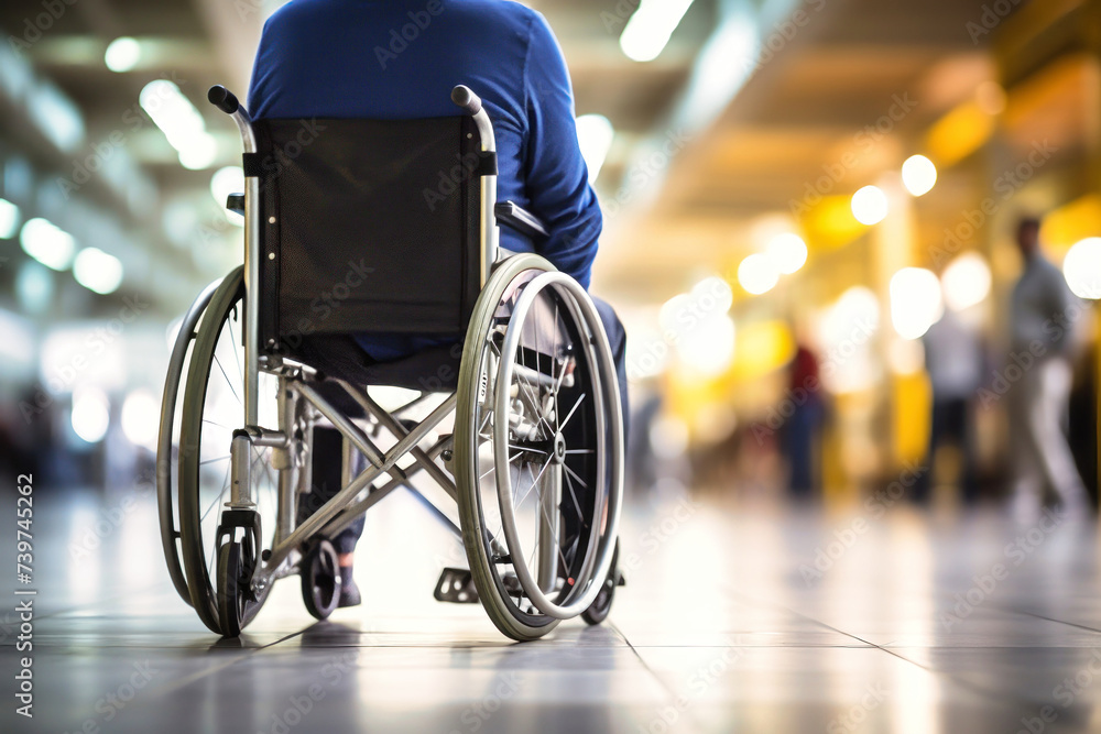 Man in Wheelchair Waiting for Train Man in Wheelchair Waiting for Train