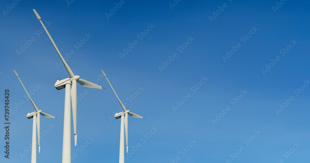 Wind energy and technology. Wind renewable resources and eco technologies. Green energy concept