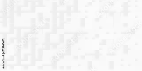 White decorative web banner background with 3d geometric block patterns, Abstract business concept random offset white square cube boxes block background, seamless white or grey geometric background. 