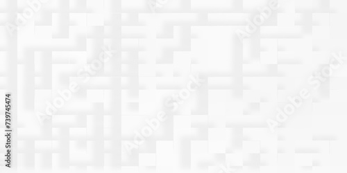 White decorative web banner background with 3d geometric block patterns, Abstract business concept random offset white square cube boxes block background, seamless white or grey geometric background. 
