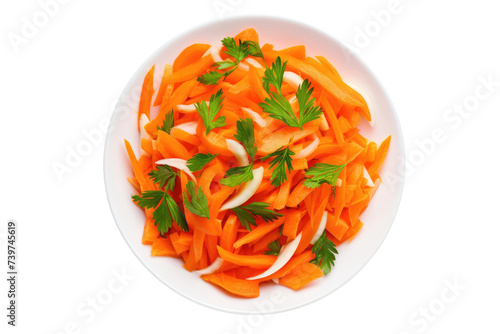 Crunchy and Fresh Carrot Salad Isolated On Transparent Background