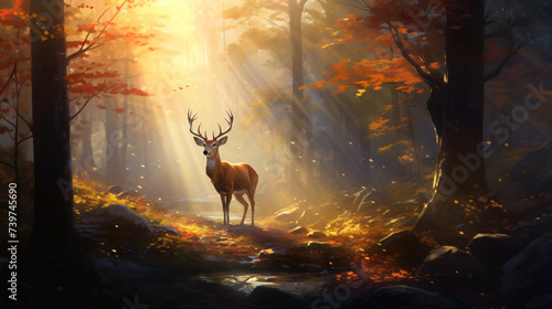 Painting of a deer photo