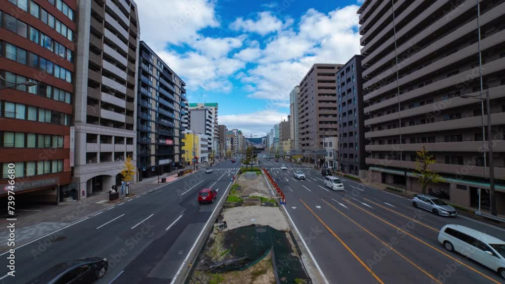 A timelapse of traffic jam at the large avenue in Kyoto wide shot A timelapse of traffic jam at the large avenue in Kyoto wide shot