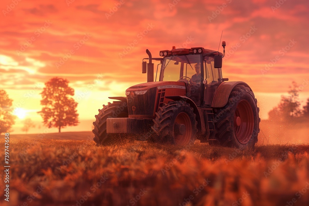Obraz premium Tractor in the field