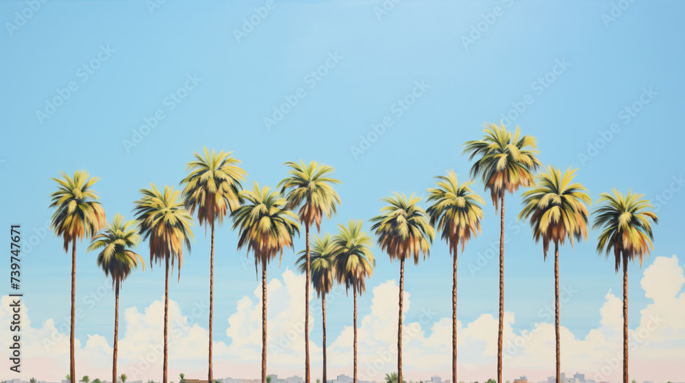 A painting of a palm tree
