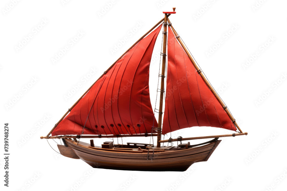 Red Sail Boat Floating on Top of a Body of Water. A red sail boat peacefully floats on the calm surface of the water. on a White or Clear Surface PNG Transparent Background. Red Sail Boat Floating on Top of a Body of Water. A red sail boat peacefully floats on the calm surface of the water. on a White or Clear Surface PNG Transparent Background.