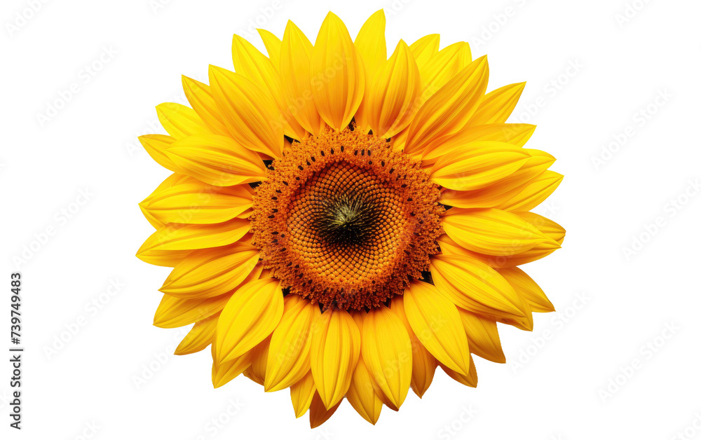 Naklejka premium Large Yellow Sunflower With Green Center. A photograph of a vibrant sunflower with a prominent yellow bloom and a green center, showcasing the beauty of nature.