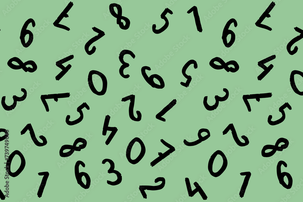template with the image of keyboard symbols. a set of numbers. Surface template. pastel green background. Horizontal image. template with the image of keyboard symbols. a set of numbers. Surface template. pastel green background. Horizontal image.