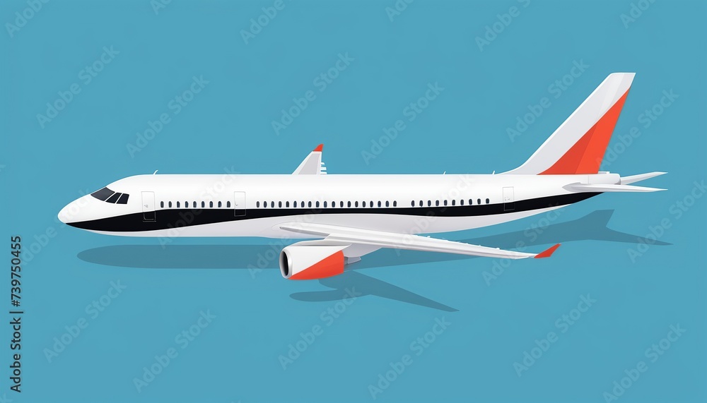 Modern Flat Style Vector Illustration of Airplane Views