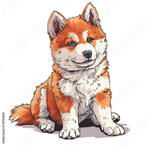 Shiba inu dog. Vector illustration of shiba inu dog.