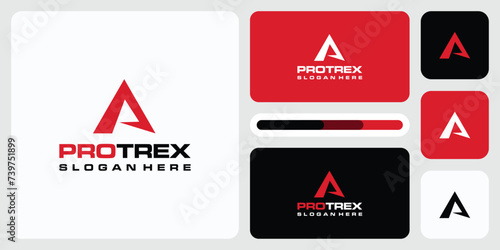 Abstract sharp triangle shape initial letter A vector logo design.