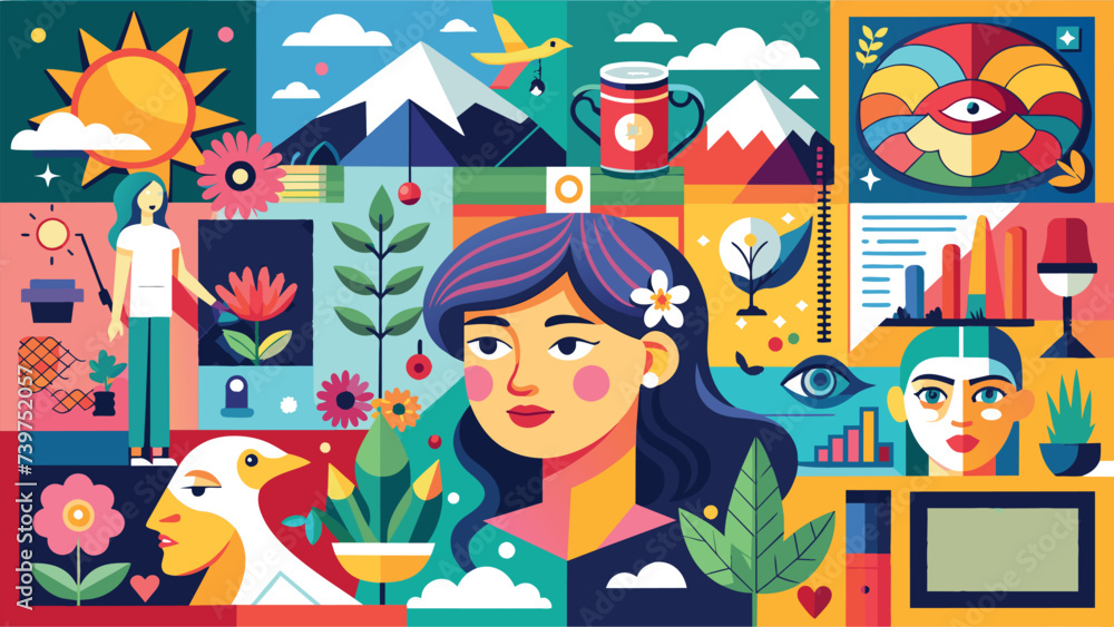 Fototapeta premium Collage pattern art templates in Vector