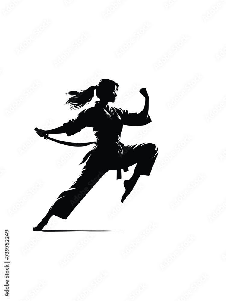 Warrior's Stance: Powerful Martial Art Vector Design Warrior's Stance: Powerful Martial Art Vector Design